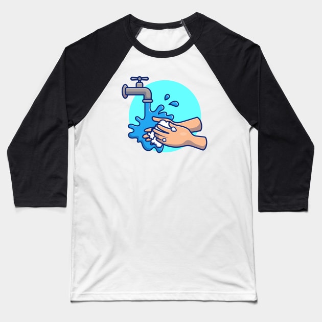 Washing hand cartoon 6 Baseball T-Shirt by Catalyst Labs